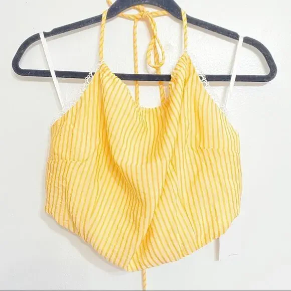 NWT Revolve x LPA Acerra‎ Yellow Striped Crop Top - Picture 3 of 10